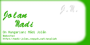 jolan madi business card
