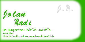 jolan madi business card